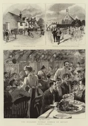 La cena dominical de los ciclistas en Ripley